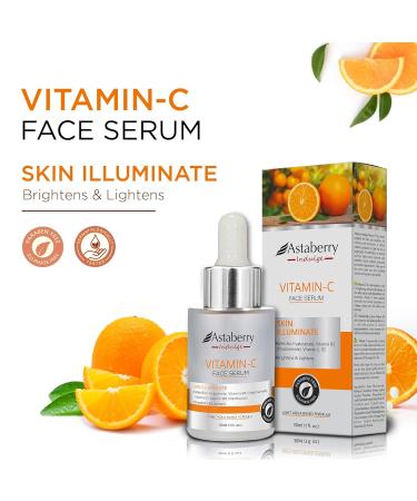 Vitamin C Face Serum - Anti-Aging Brightening Serum with Vitamin E Hyaluronic Acid & Niacinamide for Dark Spots & Fine Lines - Buy Online on GoSupps.com