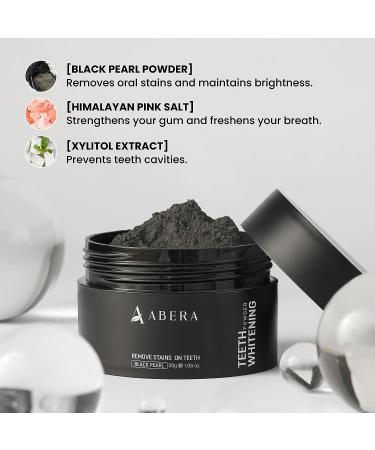 ABERA Teeth Whitening Black Pearl Powder - Stain Reduction, Enamel Protection, Bright Smile - 1.06 oz - Buy Online on GoSupps.com