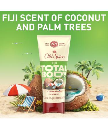 Old Spice Whole Body Deodorant for Men - Fiji Scent Aluminum Free 24/7 Freshness Dermatologist Tested 3 oz | International Shipping Available - Buy Online on GoSupps.com