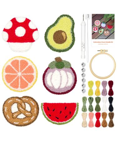 HAND U JOURNEY 6PCS Embroidery Punch Needle Food Series Refrigerator Magnets Set  Rug Punch Decoration DIY Kit for Children and Adult Beginner - Buy Online on GoSupps.com