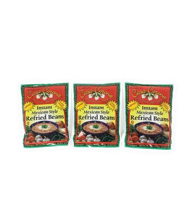 Casa Corona Refried Beans - Instant Mexican Style Refried Pinto Beans - 3 Bags - 6 Oz Each