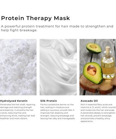 Agua de Cielo Protein Therapy Hair Mask - Deep Conditioning Protein Treatment with Hydrolyzed Keratin Silk Protein & Avocado Oil - Strengthen & Repair Hair - 16 oz - Buy Online on GoSupps.com