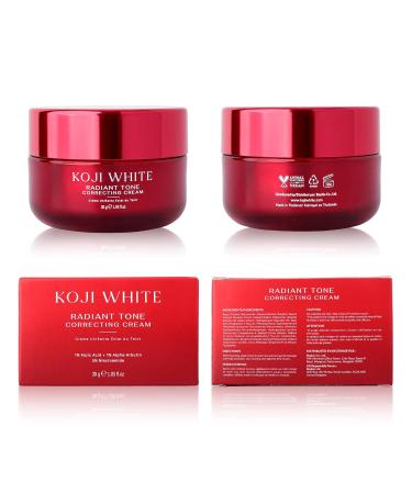 Koji White 1% Kojic Acid Cream | Face Moisturizer Radiant Tone Correcting Cream with 1% Alpha-Arbutin 3% Niacinamide & Hyaluronic Acid for All Skin Types Unscented Vegan Skincare 1.05 FL Oz - Buy Online on GoSupps.com