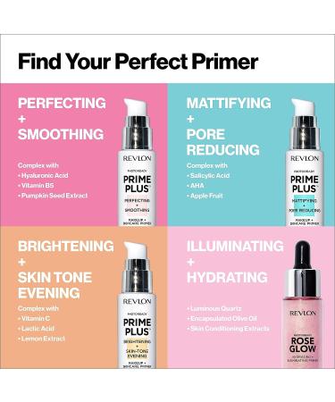 Revlon PhotoReady Prime Plus Face Primer | Blurs Fine Lines | Mattifying Formula with Salicylic Acid and AHA | 1 Oz - Buy Online on GoSupps.com