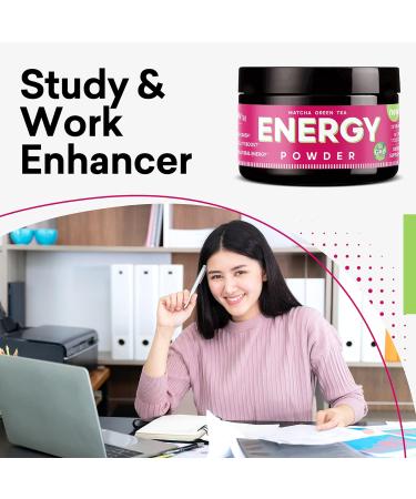 Energy Powder with Natural Caffeine | Focus & Brain Boost Nootropic | No Sugar No Crash | Matcha Guarana L-Theanine | Plant-Based Energy (20 Servings - Buy Online on GoSupps.com