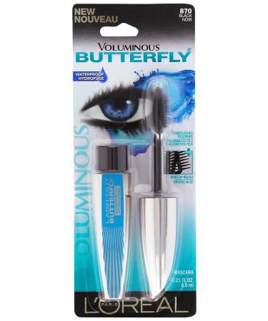 L'Oreal Paris Voluminous Butterfly Waterproof Mascara Black 0.21 Fl Oz - Long-Lasting Formula, Pack of 1 - Buy Online on GoSupps.com
