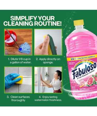 Buy Watermelon Fabuloso 2X Concentrate Cleaner Kit - Eco-Friendly Reusable Spray Bottle & Tote Bag | Fresh Organized Cleaning Products - Buy Online on GoSupps.com
