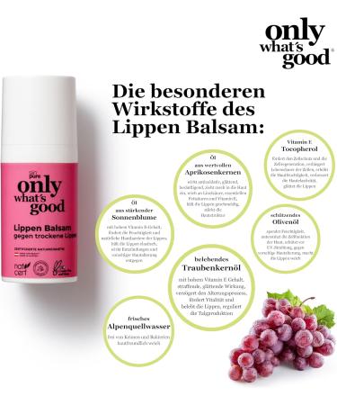 Only what's good Lip balm against dry and chapped lips - Intensive lip care against cold and dryness - Lip care with olive oil - Natural lip balm - - Buy Online on GoSupps.com