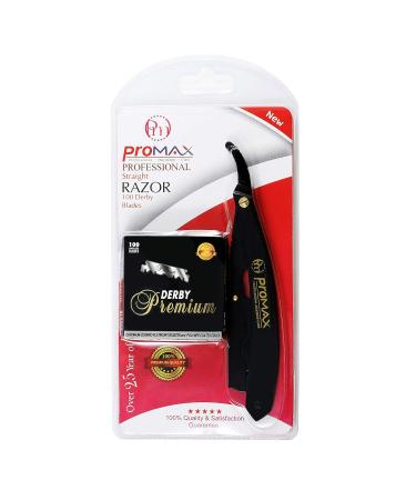 Professional Barber Straight Edge Razor - Salon Quality Cut Throat Shavette in Matte Black - Ideal for Barbers and Home Grooming - Model 160-10049PHBM - Buy Online on GoSupps.com