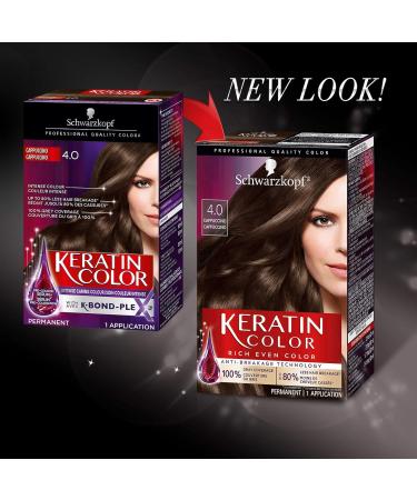 Schwarzkopf Keratin Color Cream Hair Dye in 4.0 Cappuccino - 1 Count - Buy Online on GoSupps.com