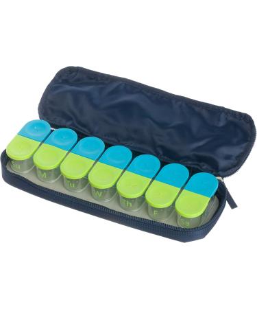 Buy Sagely Navy 7 Day Travel Pouch - Ultimate Pill Travel Case for Extra Large Pill Box | International Shipping Available - Buy Online on GoSupps.com