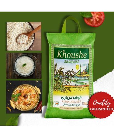 MyTNN 1 x 10 kg Khushe rice Basmati Khoushe Momtaz rice for Tahdig original Basmati Rice long grain rice Khoushe rice Basmati rice extra long grain premium rice high quality - Buy Online on GoSupps.com