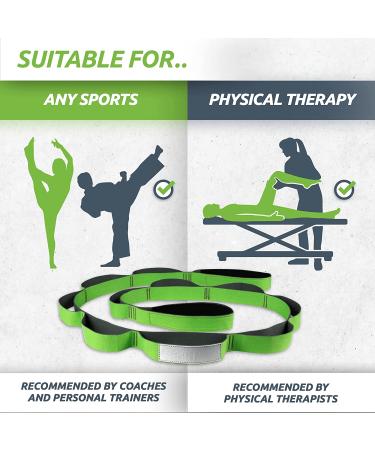 EverStretch Stretching Strap with Loops & E-Book | Non-Elastic Yoga Strap | Premium Stretch Band for Physical Therapy & Exercise - Buy Online on GoSupps.com