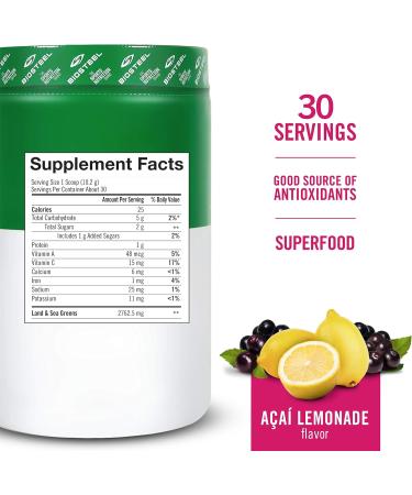 BIOSTEEL Sport Greens Powder - High Performance Superfood Non-GMO Acai Lemonade 30 Servings - Boost Energy & Immunity - Buy Online on GoSupps.com