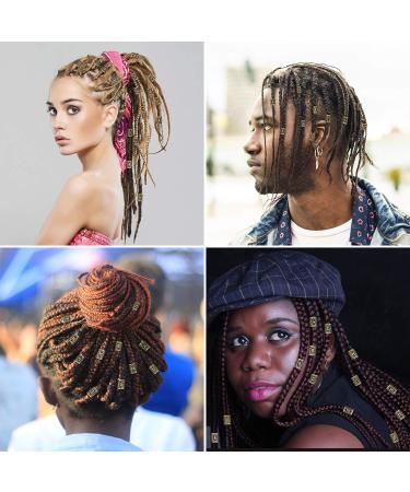 24 Pieces Norse Viking Hair Beard Braiding Beads + 6 Pull Hair Pins & 160 Black Rubber Bands - Gold | Perfect for Bracelets & Necklaces - Buy Online on GoSupps.com