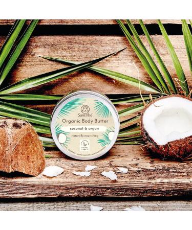 Suntribe Bio Body Butter Coconut & Argan - 100% Organic Perfume-Free Nourishing 150ml | Zero Waste for Very Dry/Sensitive Skin - Buy Online on GoSupps.com
