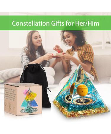 HuiJuKeJi Healing Crystals Leo Orgonite Pyramid with Tiger Eye Stone - Astrology Energy Healing Gift for Leo with Birthstone - 6cm - Buy Online on GoSupps.com