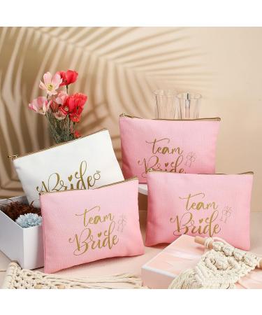 24 Pcs Team Bride Bridesmaid Gift Set - Bachelorette Party Favor, Wedding Supplies - 8 Makeup Bags, 8 Scrunchies, 8 Cards (Sweet Colors, Classic Style) - Buy Online on GoSupps.com