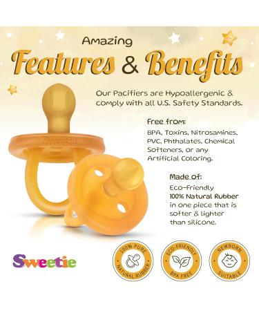 Buy Sweetie Natural Rubber Pacifier - Rounded 6-12 Months | 1 Piece for Comfort & Safety - Buy Online on GoSupps.com