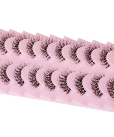 Calphdiar Cat Eye Pack 3D Natural False Eyelashes - Wispy Faux Mink Lashes - 14mm Volume - Clear Band Fake Lashes for Cat Eye Look - Buy Online on GoSupps.com
