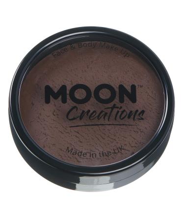 Moon Creations Pro Face & Body Makeup | Dark Brown | 36g | Professional Colour Paint Cake Pots for Face Painting | Face Paint For Kids Adults Fancy Dress Festivals Halloween