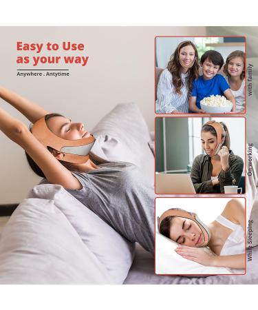 Adjustable Face Slimming Strap | Double Chin Reducer | Anti-aging V Line Lifting Mask - Orange - Buy Online on GoSupps.com