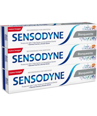 Buy Sensodyne Whitening Toothpaste with Fluorine - 3 Pack (75ml Each) | Relief for Sensitive Teeth & Permanent Protection - International Shipping Available - Buy Online on GoSupps.com