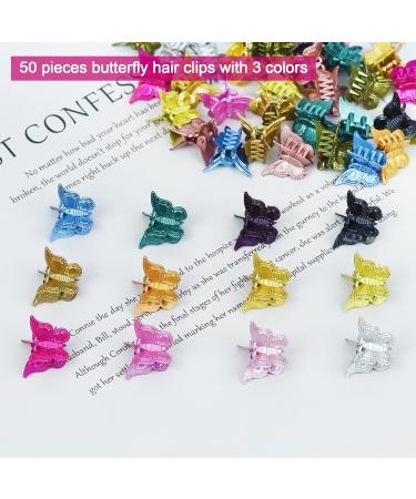 EAONE 50-Piece Butterfly Hair Clips Set for Girls and Women - Metallic Color Hair Accessories in Cute Mini Clips - Ideal for 90s and 2000s Style - Includes Storage Box - Buy Online on GoSupps.com