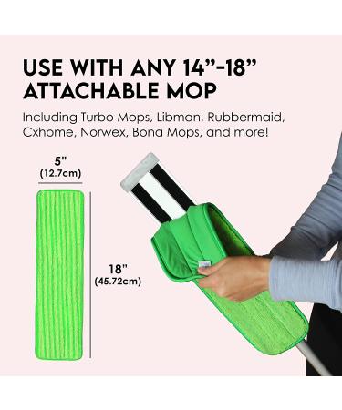 Microfiber Mop Pads 4 Pack - Reusable Washable Cloth Replacement Heads - Fits Bona, Bruce, Rubbermaid, Libman + More - 18 Inch - Wet, Dry, Dust, Spray - Velcro Attachment - Best Thick Cleaning Refill - Buy Online on GoSupps.com