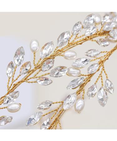 Oriamour Double Layer Bridal Crystal Headband - Gold Wedding Headpiece for Women - Buy Online on GoSupps.com