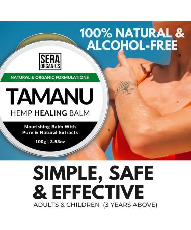 Sera Organics Tamanu & Hemp Cream - Natural Soothing Balm for Dry Itchy Skin Eczema Psoriasis Dermatitis - Organic Handcrafted in the UK (100g) - Buy Online on GoSupps.com
