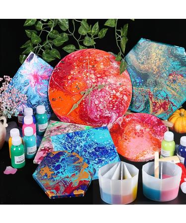 Cotsdan 4 Silicone Split Cup for Acrylic Paint Resin Pouring - Reusable DIY Jewelry Making Tool - Buy Online on GoSupps.com