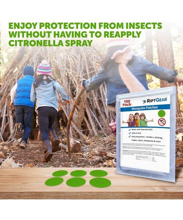 RiptGear Mosquito Repellent Patches - 150 Pack | Natural Citronella Bug Stickers | DEET Free for Kids and Adults - Buy Online on GoSupps.com