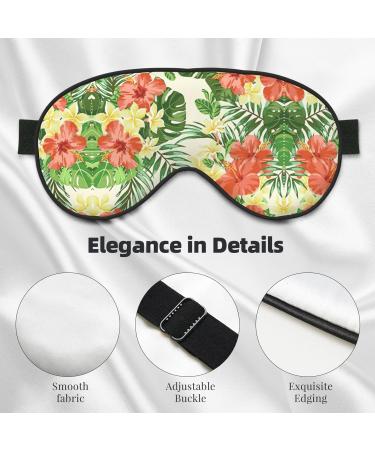 Buy Tropical Leaves & Flowers Print Night Blackout Eyeshade - Perfect for Travel & Naps with Elastic Strap - Buy Online on GoSupps.com