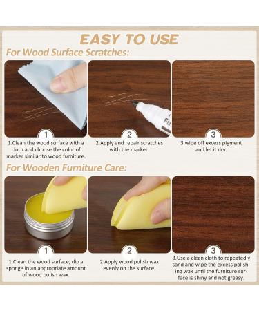 Furniture Markers Touch Up Kit | 18 Color Wood Repair Markers & Polish Wax for Tables Cabinets & More - Buy Online on GoSupps.com