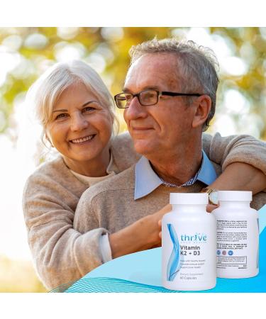 Thrive Good Vitamin K2 D3 - Daily Multivitamin Supplement for Men & Women with Vitamin D3, Calcium, and Black Pepper Extract - 60 Veggie Capsules - Buy Online on GoSupps.com