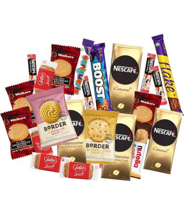 Coffee Lovers Hamper Box - Fine Selection of Instant Coffee Sachets Chocolates Biscuits and Cookies | Perfect Coffee Gift Box for Men & Women Coffee Gift Hamper - Buy Online on GoSupps.com