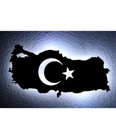 Turkey Night Light - LED Turkish Coat of Arms Emblem | Star & Crescent Moon MDF Decoration Gift for Friends' Birthdays - Buy Online on GoSupps.com
