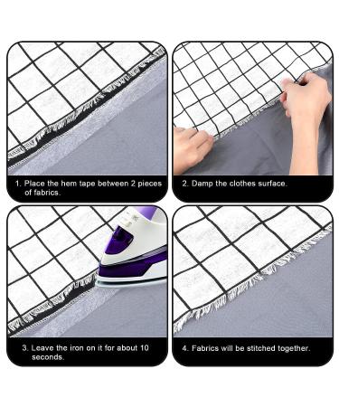 Savita 2 Rolls Hem Tape for No Sew Hemming - 140 Yards, Iron-On Fabric Fusing Tape for Clothes, Pants, Jeans, Skirts - Black 1.5cm & White 2cm Width - Buy Online on GoSupps.com