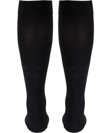 Truform 20-30 mmHg Aloe Infused Knee High Compression Stockings - Open Toe Black 2X-Large - Medical Quality for Comfort & Support - Buy Online on GoSupps.com