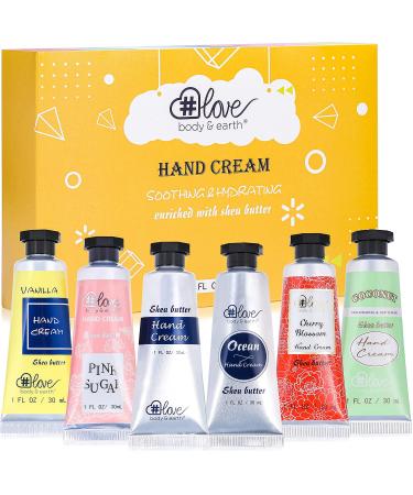 BODY & EARTH LOVE Hand Lotion Set Hand Cream for Women Lotion Gift Set Pack of 6 Hand Cream Gift Sets Holiday Gift for Mother's Day Valentine's Day Christmas Orange