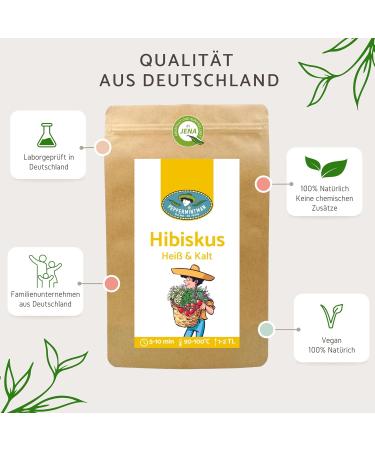  PEPPERMINTMAN Red hibiscus flowers - Hibiscus tea flowers without artificial colors - Thirst-quenching infusion - PEPPERMINTMAN (400 g) - Buy Online on GoSupps.com
