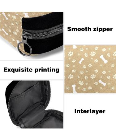 GIAPB Period Bag - Sanitary Napkin Storage & Makeup Pouch - Brown Dog Paw Print Design - Buy Online on GoSupps.com