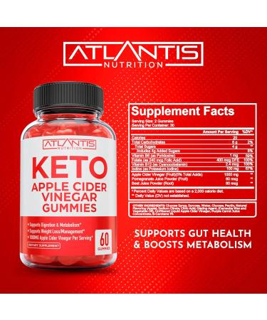 Atlantis Nutrition Keto Apple Cider Vinegar 60 Gummies + Testosterone Booster 2-Pack (120 Gummies) - Buy Online on GoSupps.com