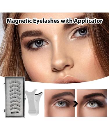 Reusable Magnetic Eyelashes | Cat Eye Lashes | Natural Look No Glue 3D False Eyelashes Kit With Applicator Reusable & Waterproof | Magnetic Lashes Velvet Black style C - Buy Online on GoSupps.com