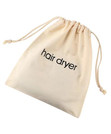 ERKXD Hair Dryer Bags Drawstring Bag Container Hairdryer Bag for travel bathroom (White)