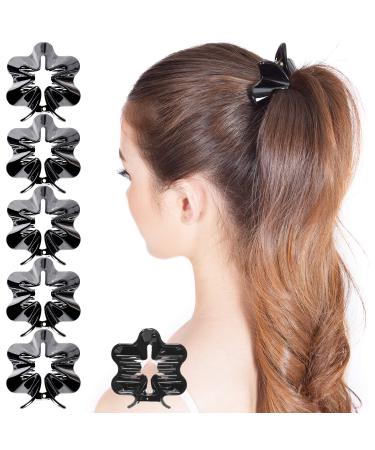 RC Roche 6 pieces Seafest star hair clip flower flower flower hollow clip high quality hair accessories medium black 1 piece (6 -pack) black