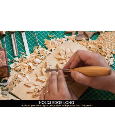 BeaverCraft Wood Carving Chisel Set SC01 - Complete Gouge Tools Kit with Rolling Pouch and Leather Strop Polishing Compound - Radial Gouges, Flat Chisel, Bent Gouge - Buy Online on GoSupps.com