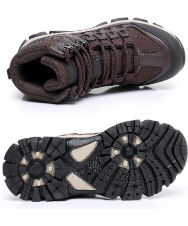 Apakowa Unisex-Child Hiking Boots - Outdoor Adventure Trekking Shoes for Kids - Brown - Size 3 - Buy Online on GoSupps.com