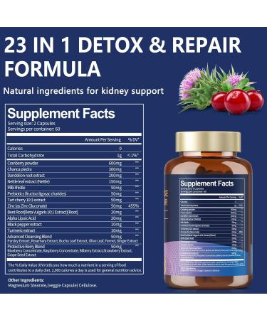 Kidney Cleanse Detox & Repair Advanced Kidney Support Supplement - Cranberry & Chanca Piedra Pills for Bladder Control Urinary Pain Relief Cranberry Urinary Tract Health Kidneey Stones Dissolver - Buy Online on GoSupps.com